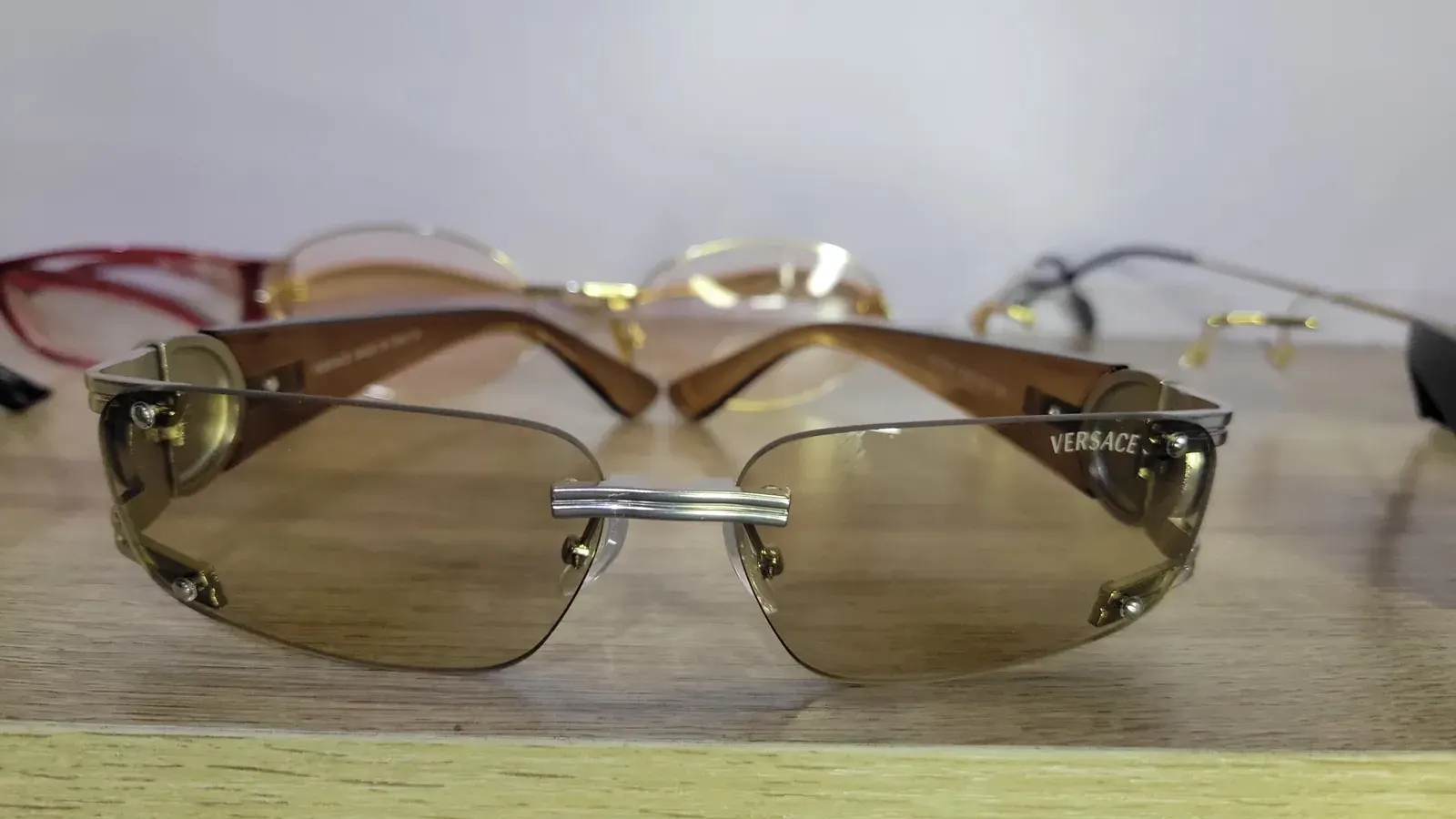Amber Rimless Sunglasses