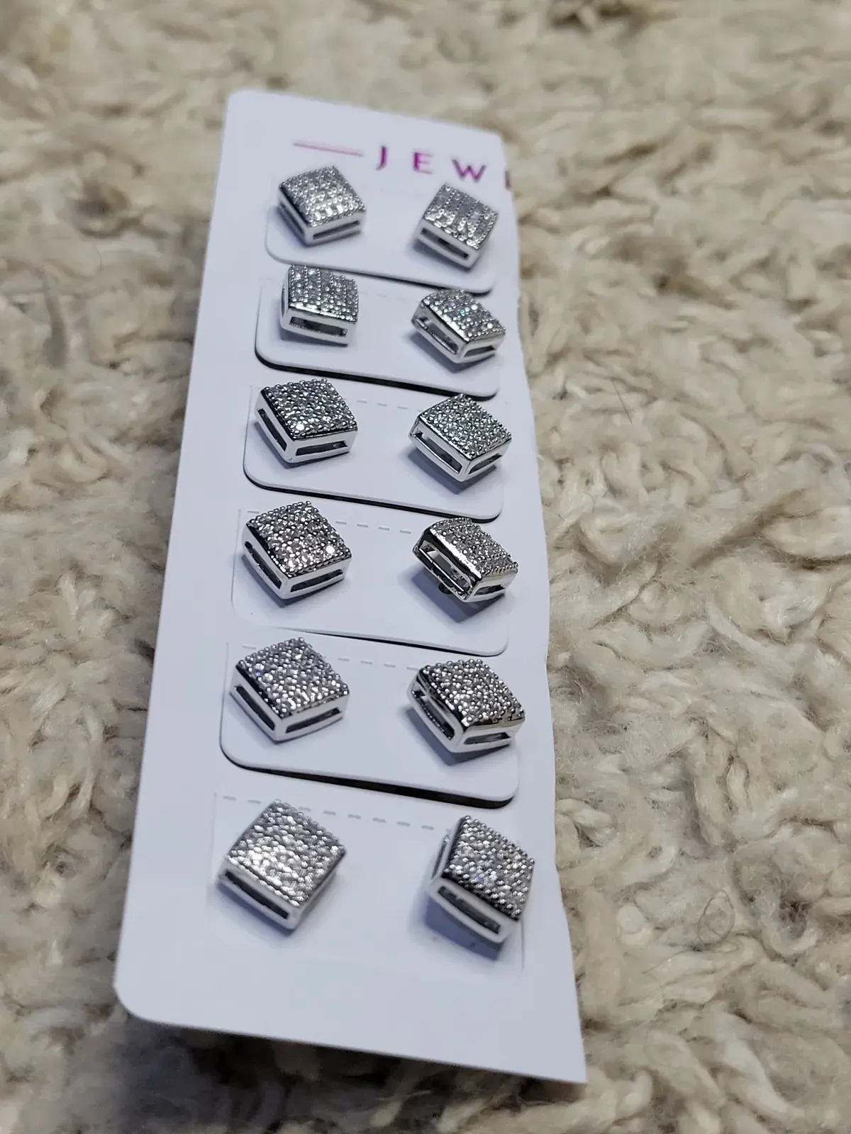 Pavé Square Stud Set · Silver