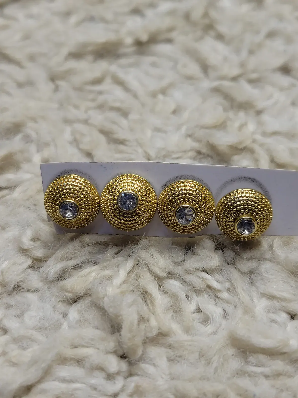 Textured Gold Dome Studs · 2 Pairs